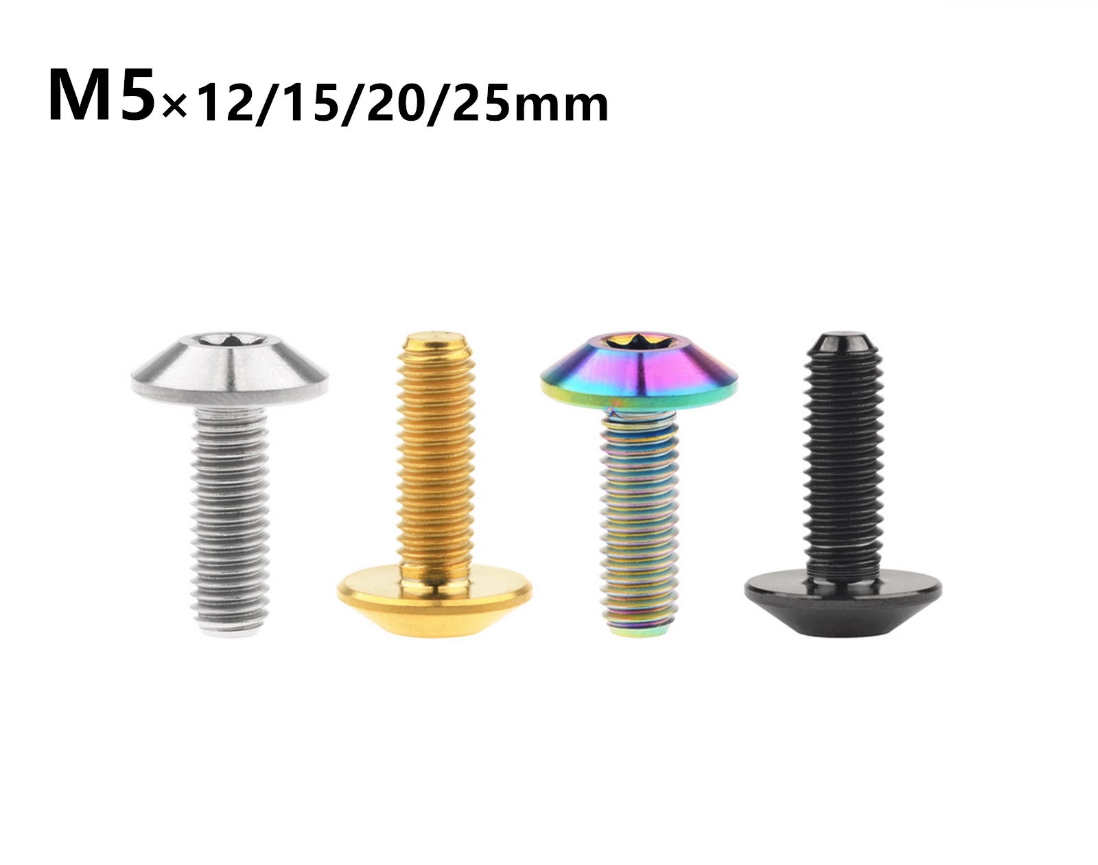 Titanium Screw Trox Umbrella Head Ti Bolts M5x12 15 20 25mm – 4 Color