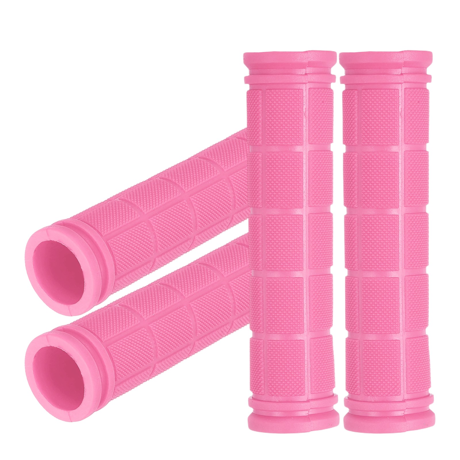Soft Rubber Handlebar Grips, Bicycle Handlebar Grips 5.3 in 2 Pair Pink