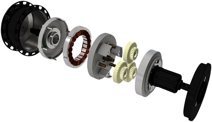 MAHLE Smartbike Systems X35 Ebike Hub Motor – Class 1, 20mph, 90 deg axle, Black