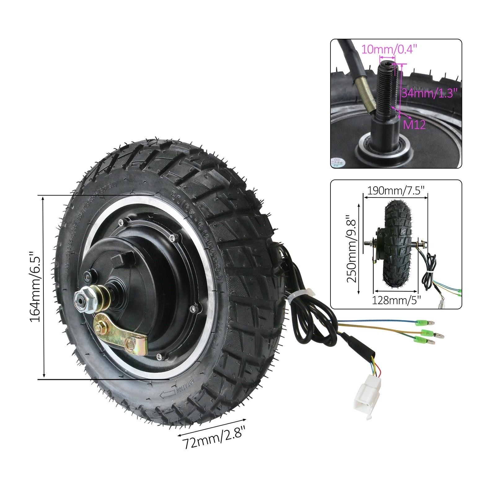 10 inch Hub Motor Kit ebike Scooter 36V 500W Brushless Gearless Motor Tricycle