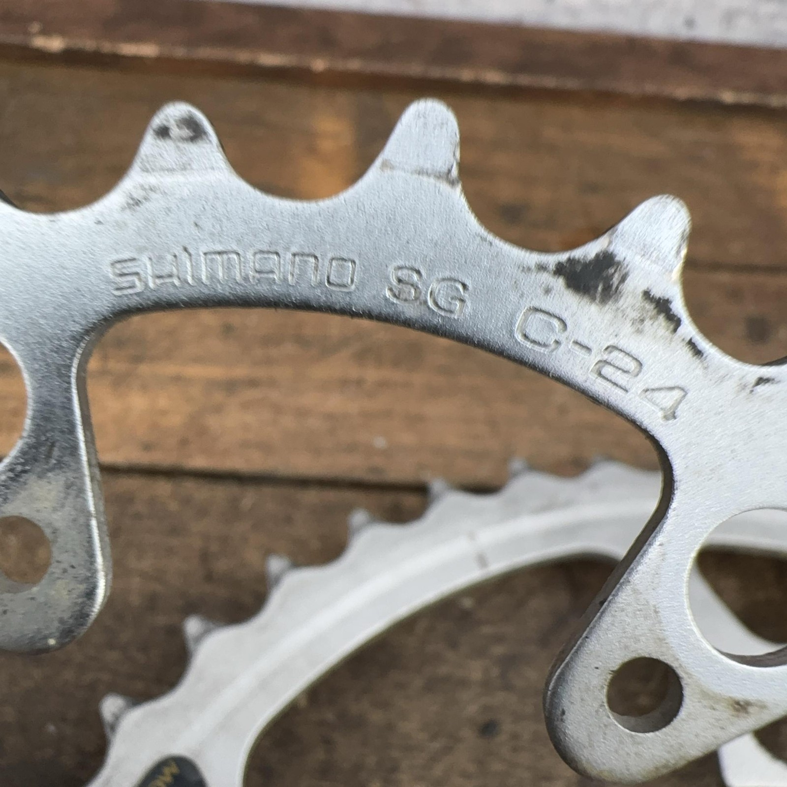 Vintage Shimano FC-MT60 Chainring Set 110/74 BCD 5-Arm Silver MTB 1980s Triple