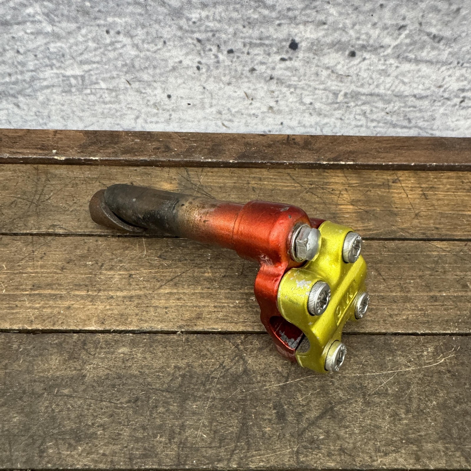 Vintage BMX Quill Stem Neck 21mm Red Yellow Painted Old School 70s 80s