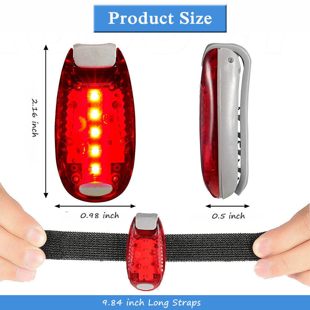 2PCS Bike Bicycle Cycling Handlebar Tape Non-slip &LED Rear Safety Light Clip On