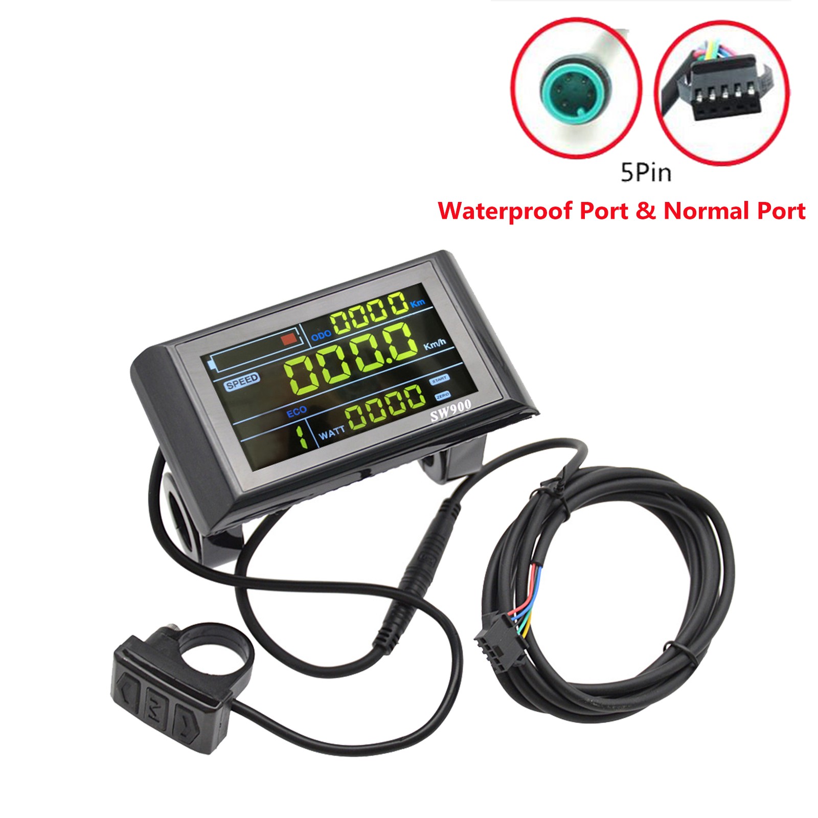 Ebike 24V/36V/48V/60V SW900 Colour Display Meter Control Panel w/NFC SM&WP 5pin
