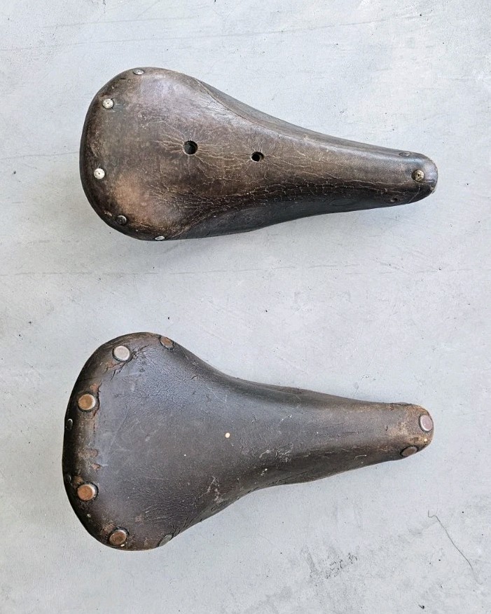 Vintage Lot Brooks + Pryma Professional Seat Saddle Copper Rivet Button England!