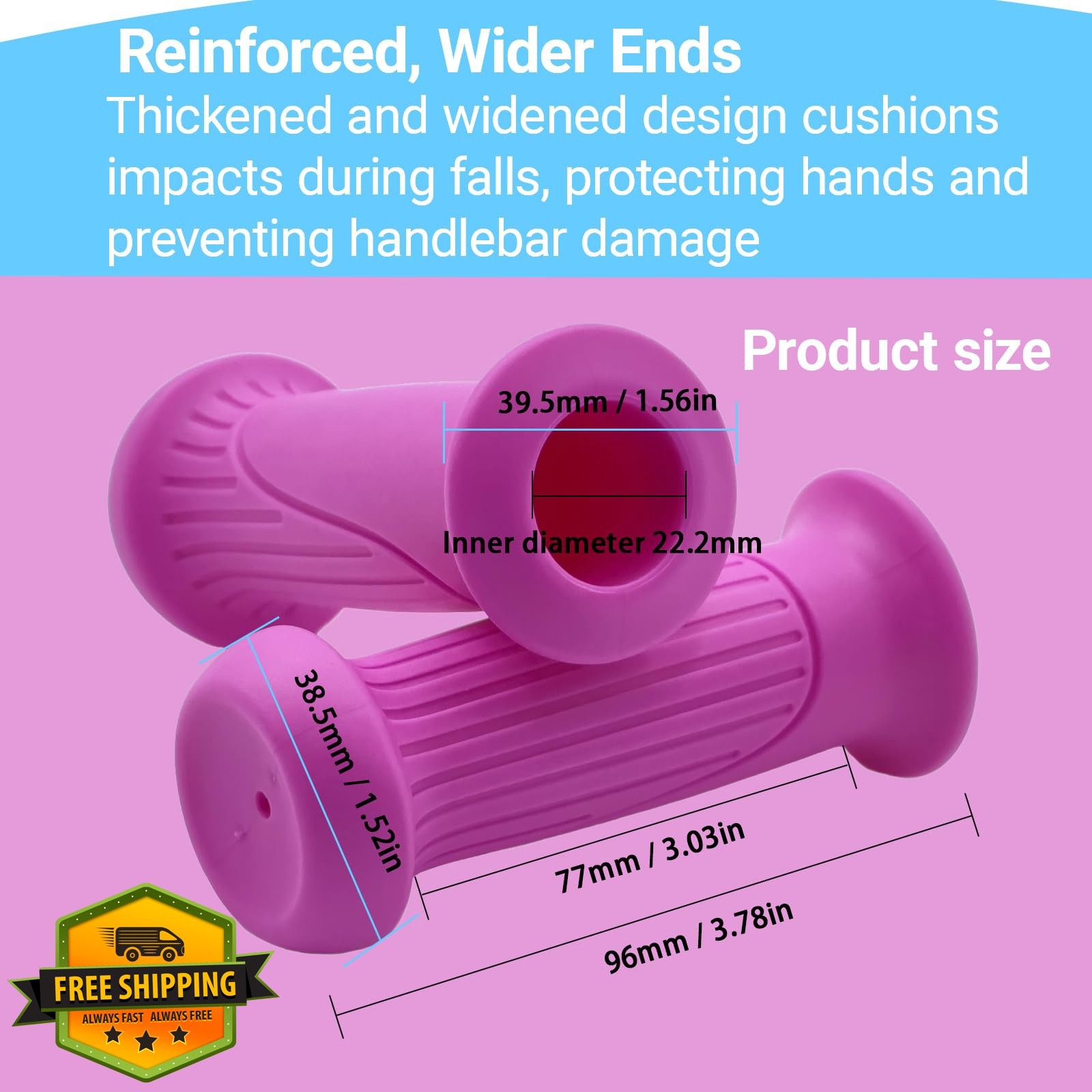 TIKBRO Kids Bike Handlebar Grips 4pcs Purple