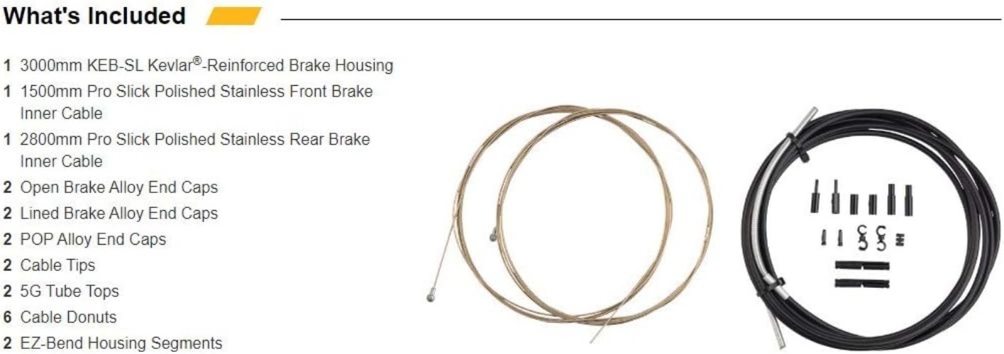 Pro Road Brake Cable Kit, Black, Shimano/SRAM
