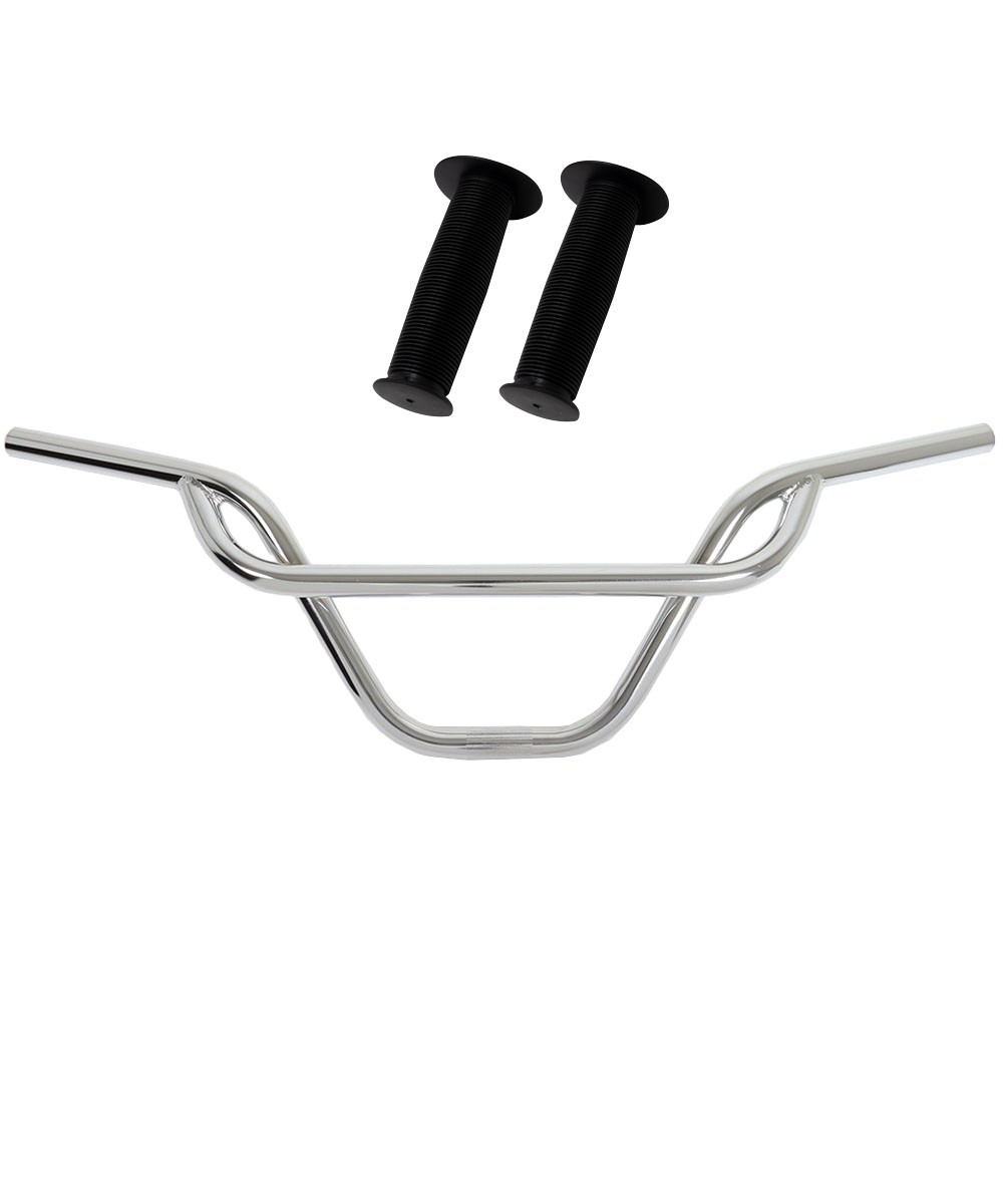 PRO+ 325 Chrome Handlebar & Black Mushroom Grips