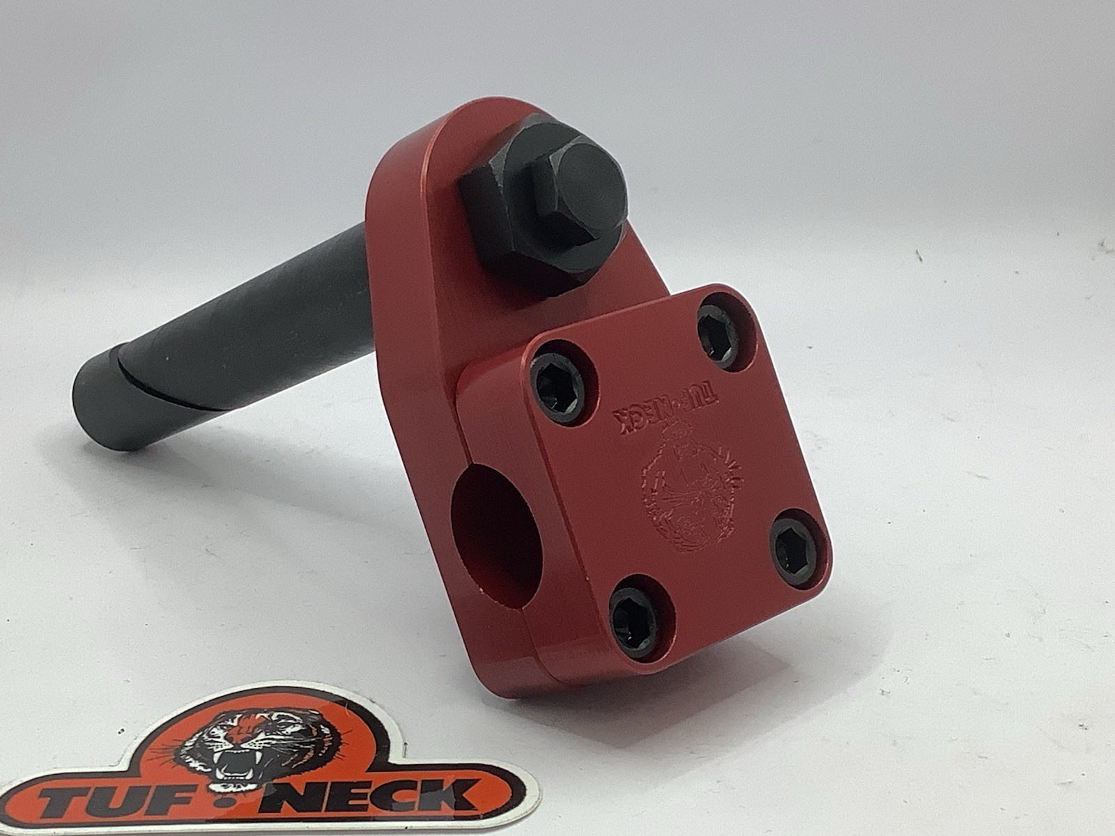 Red 1″ Tuf-Neck Stamped Tiger Retro BMX Stem