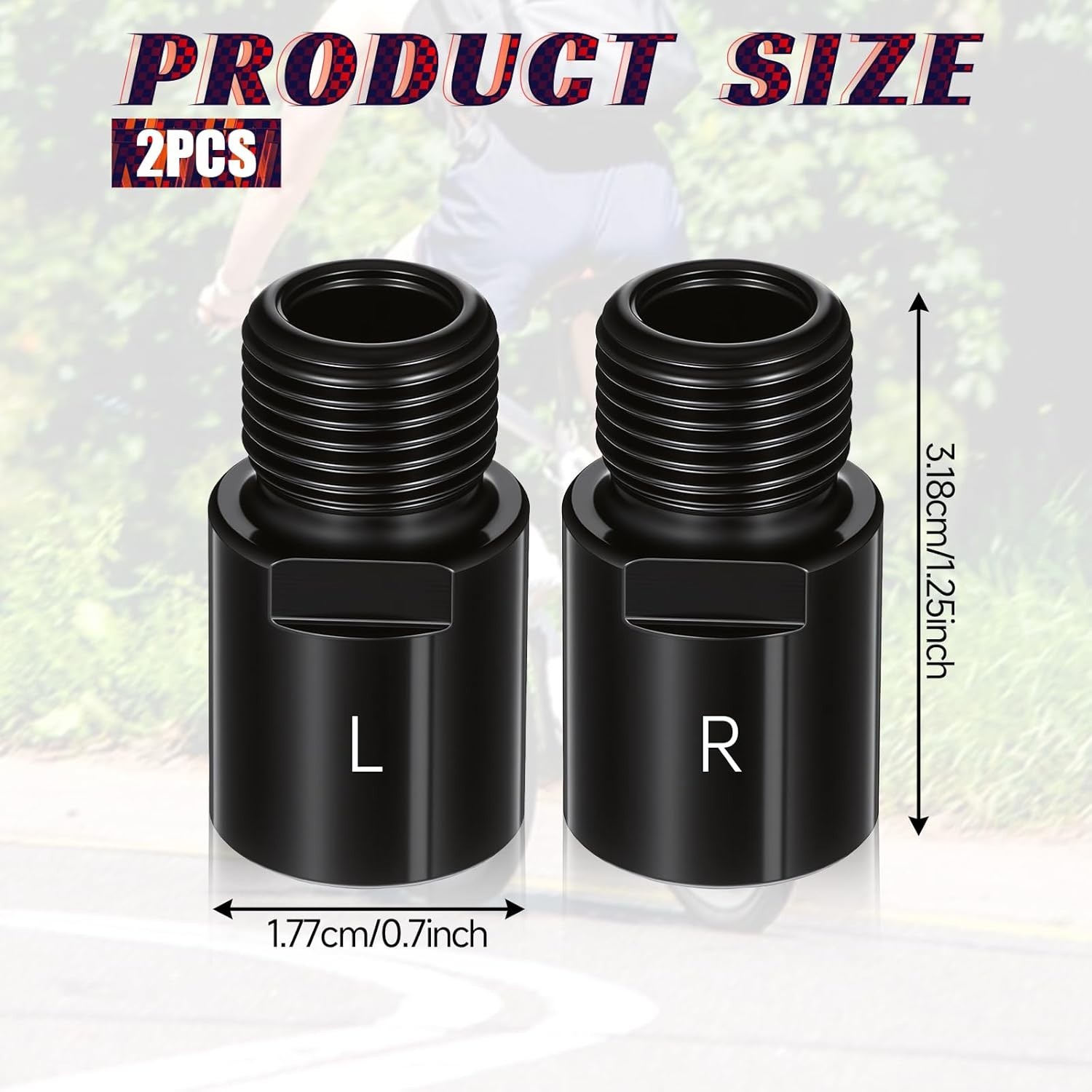 Bike Pedal Extenders, Black Steel Bicycle Pedal Adapter Extended Fit 9/16 Inch S