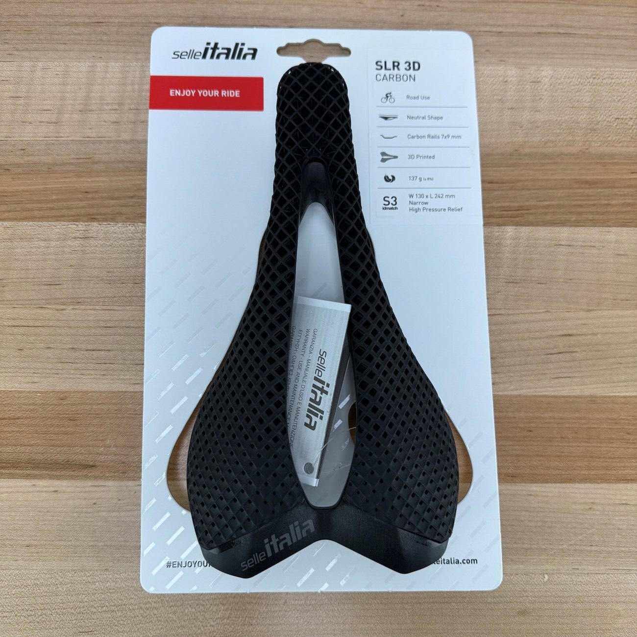 New! Selle Italia SLR 3D Carbon S3 130mm 7x9mm Rails Saddle 140g MSRP $480