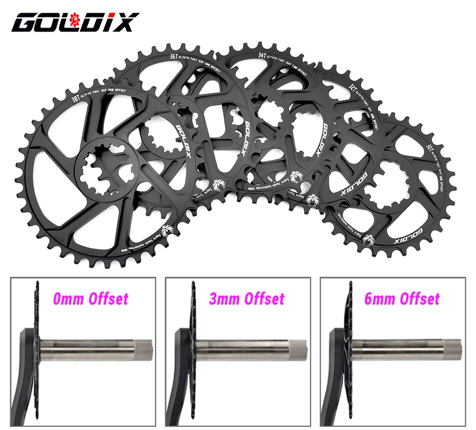 MTB Bike Chainring Chainwheel 0mm 3mm 6mm Offset 30T 38T SRAM 3Bolt Direct Mount