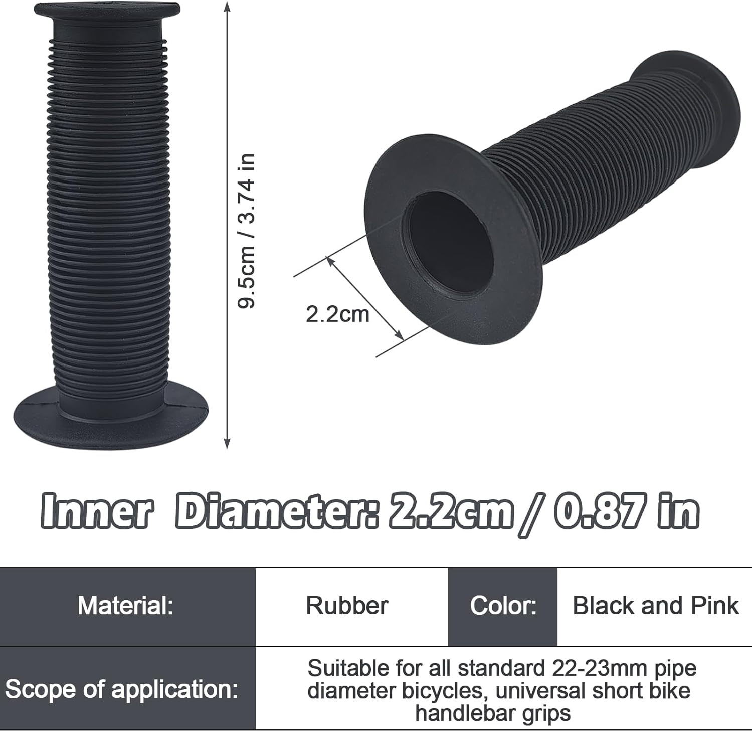 2 Pair Mini Kids Bike Handlebar Grips Non-Slip Soft Rubber Short Bicycle Grips