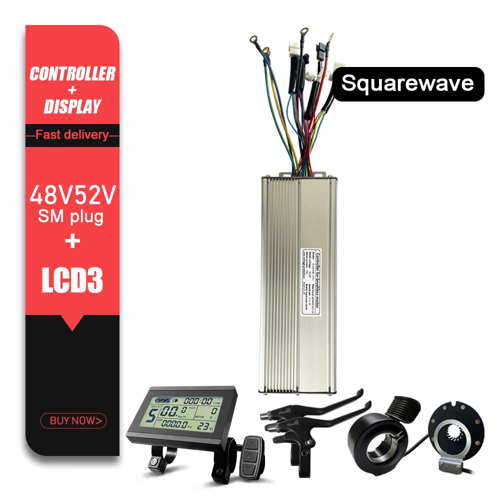 Ebike Controller 48V/52V/72V 50A with Display for 2000W-3000W Tricycle E-Scooter