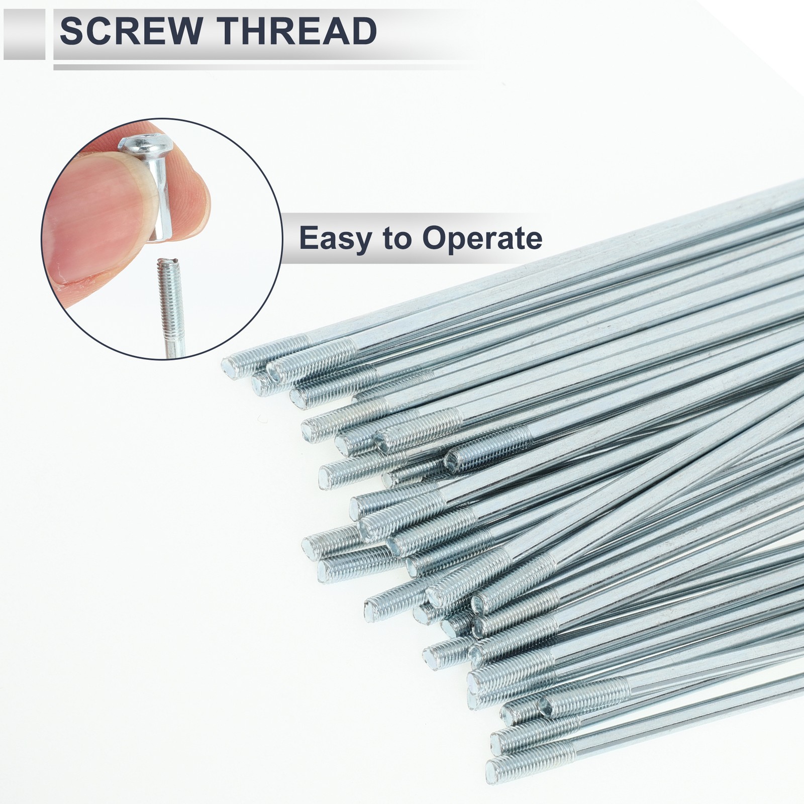 1 Set 12G 187mm Length Bicycle Spokes Nipple Carbon Steel Galvanized Universal