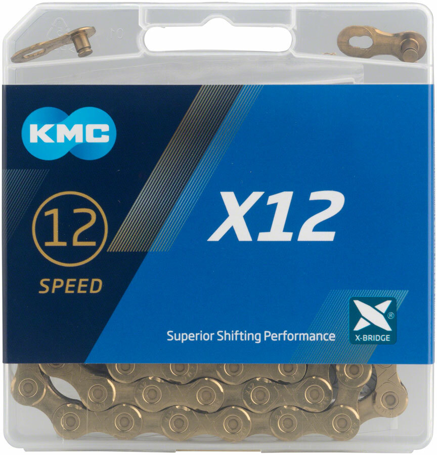 KMC X12 Chain – 12-Speed, 126 Links, Gold