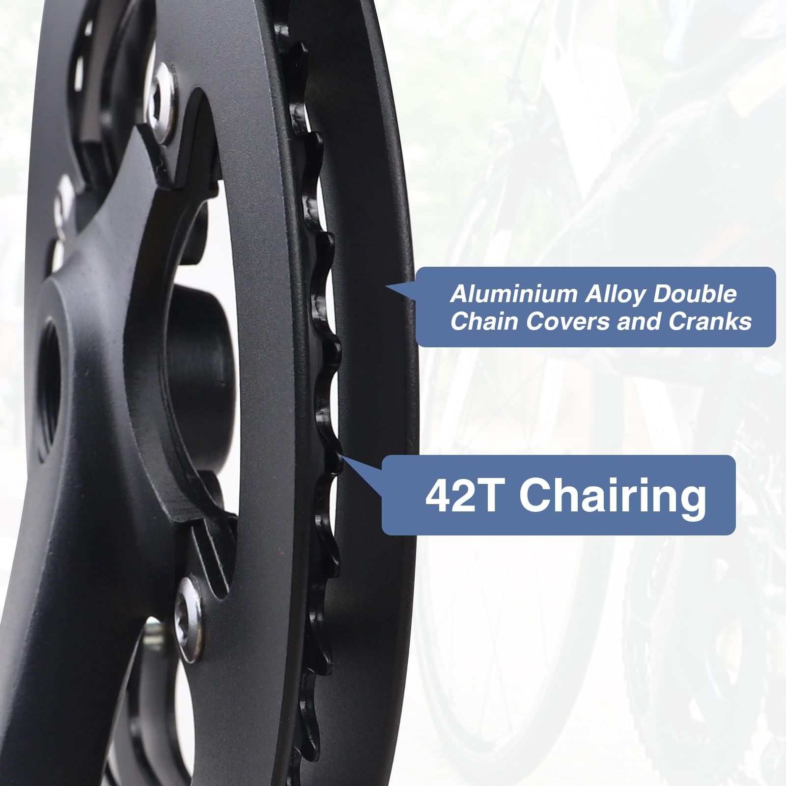“42T Crankset with Alloy Cover, 170mm Arm for Single Speed & 6/7/8 Speed Bikes”