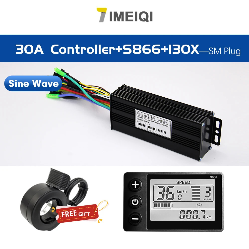 E-bike Sinawave Controller 36V/48V 17A 26A 30A 40A with 36V/48V LCD S866 DIsplay