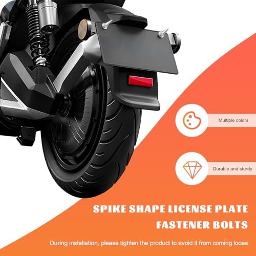 4 PCS Spike License Plate Screws for Car, Anti-Theft Spike Shape Silver
