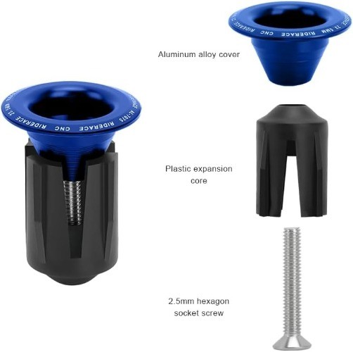 Bicycle Handlebar Plugs or Mountain Bikes, Road Bikes, and Fixed- Style: Blue