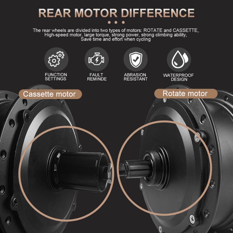 36V 48V 250W 350W 500W E-bike Brushless Gear Front Rear Wheel Drive Hub Motor