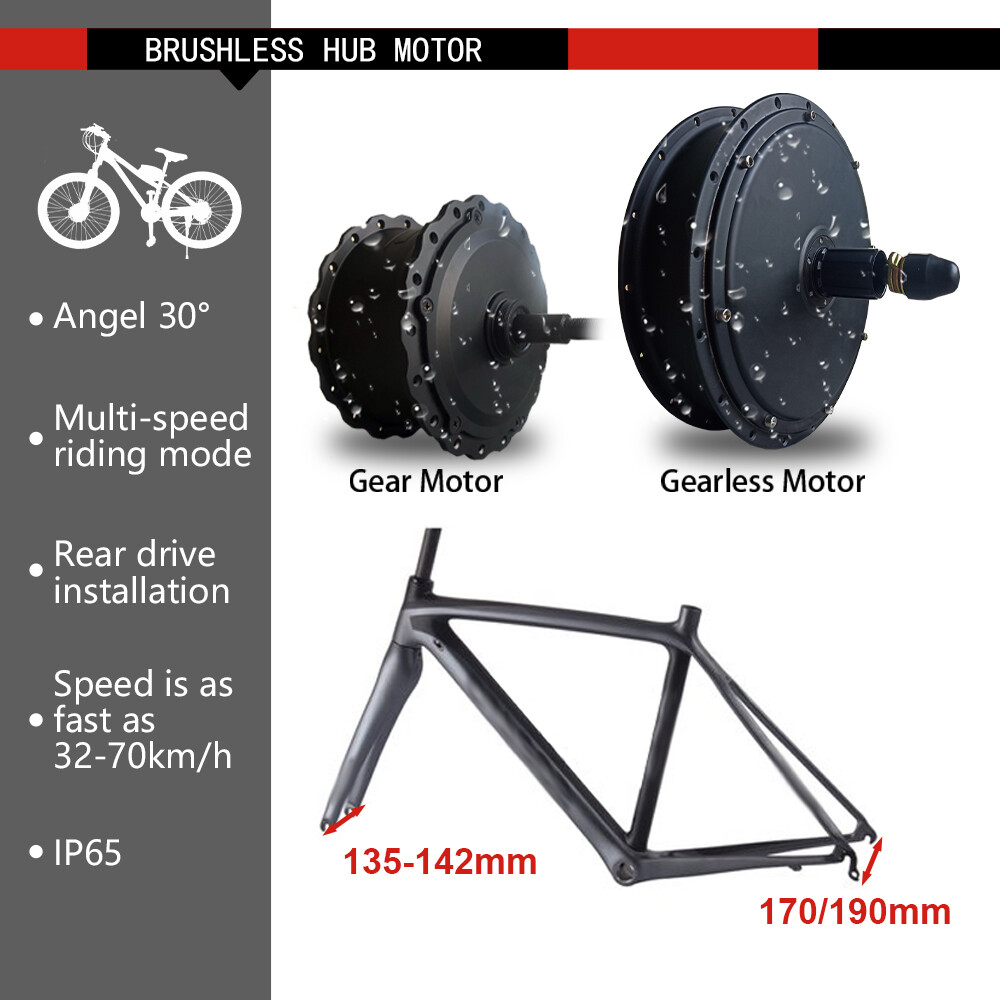 48V500W 1000W 1500W EBike Conversion Kit Front Rear Hub Motor Wheel for Fat Tire