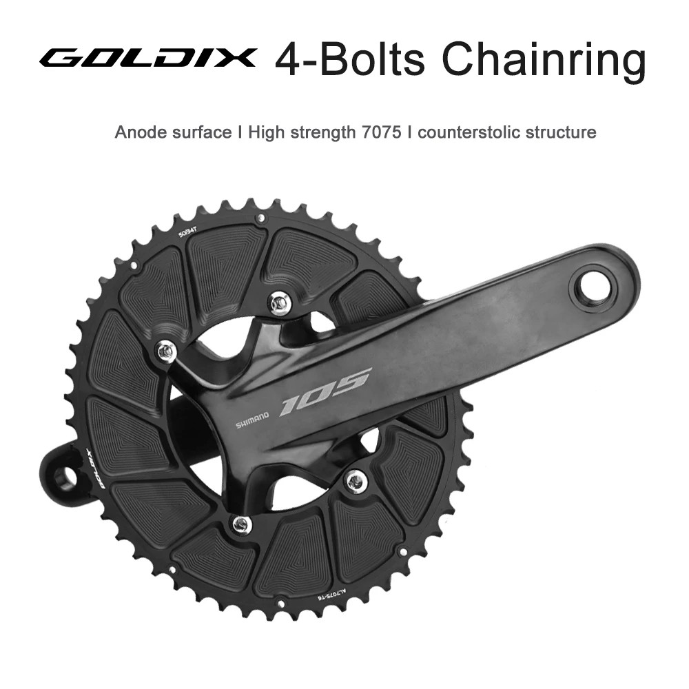 GOLDIX 110BCD 2X Double Chainring 9-12S Road Bike Chainring 7075 Aluminum Alloy