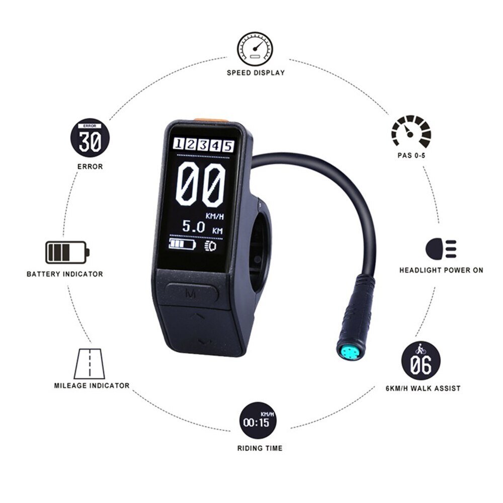 SW102 LCD Mini Electric Bicycle Waterproof Display for E-bike BBS01 BBS02 BBSHD
