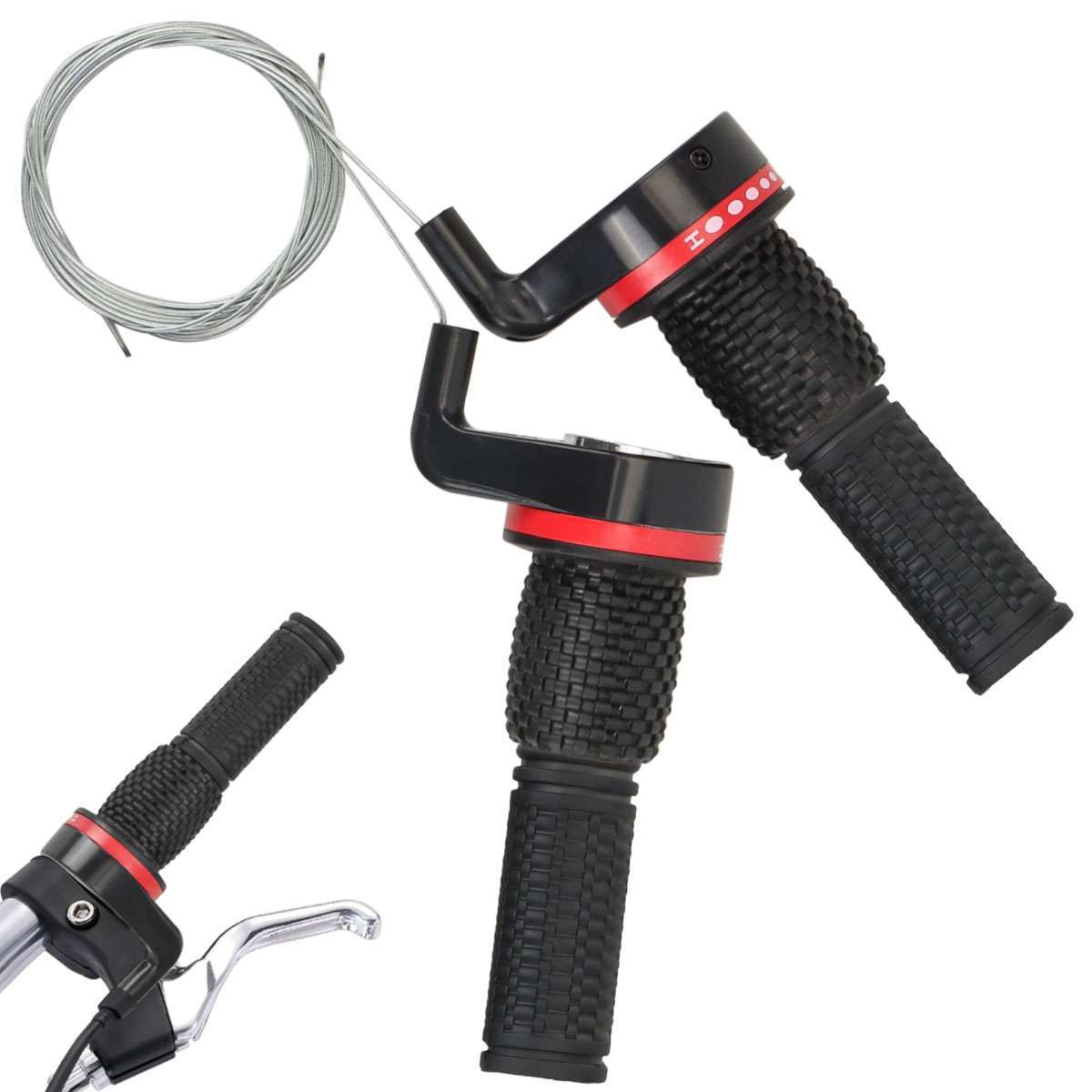 18/21 Speed Mountain Bike Twist Gear Shifter Set Handlebar Grips Cables Bicycle
