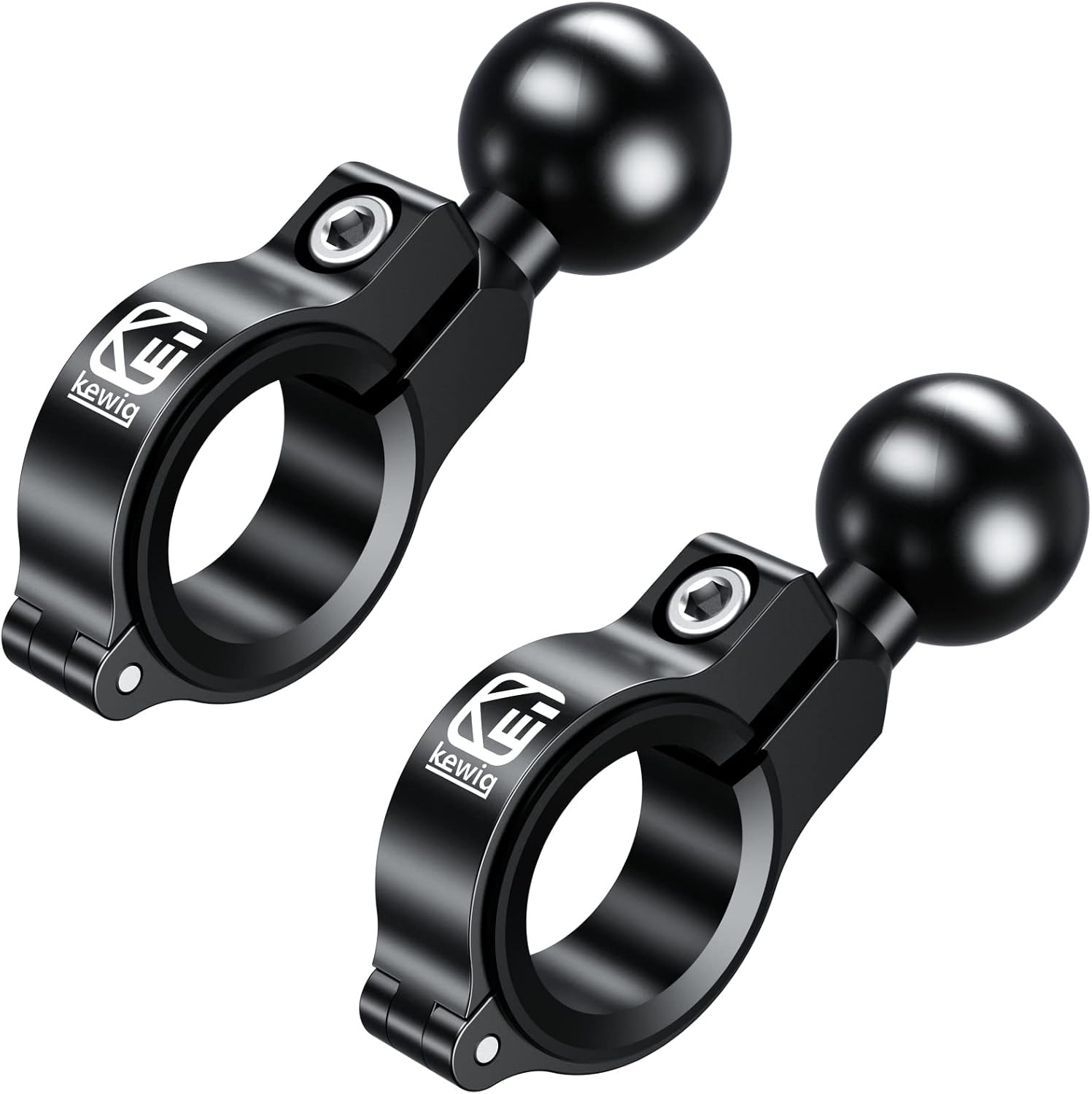 2 Pack, Aluminum Alloy Handlebar Mount Base with 1” TPU Ball | Compatible with