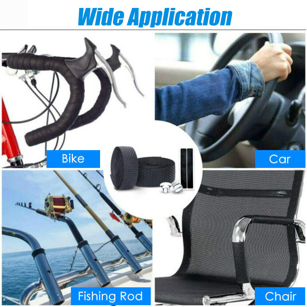 2-Packs Bike Handlebar Tapes Bicycle Cycling Handle Bar Soft EVA Non-slip Wraps