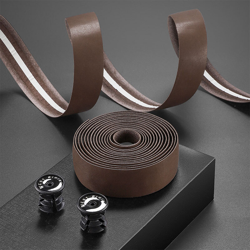 West Biking Road Bike Bicycle Handlebar Tapes Cowhide Leather Cycling Handlebar Tape
