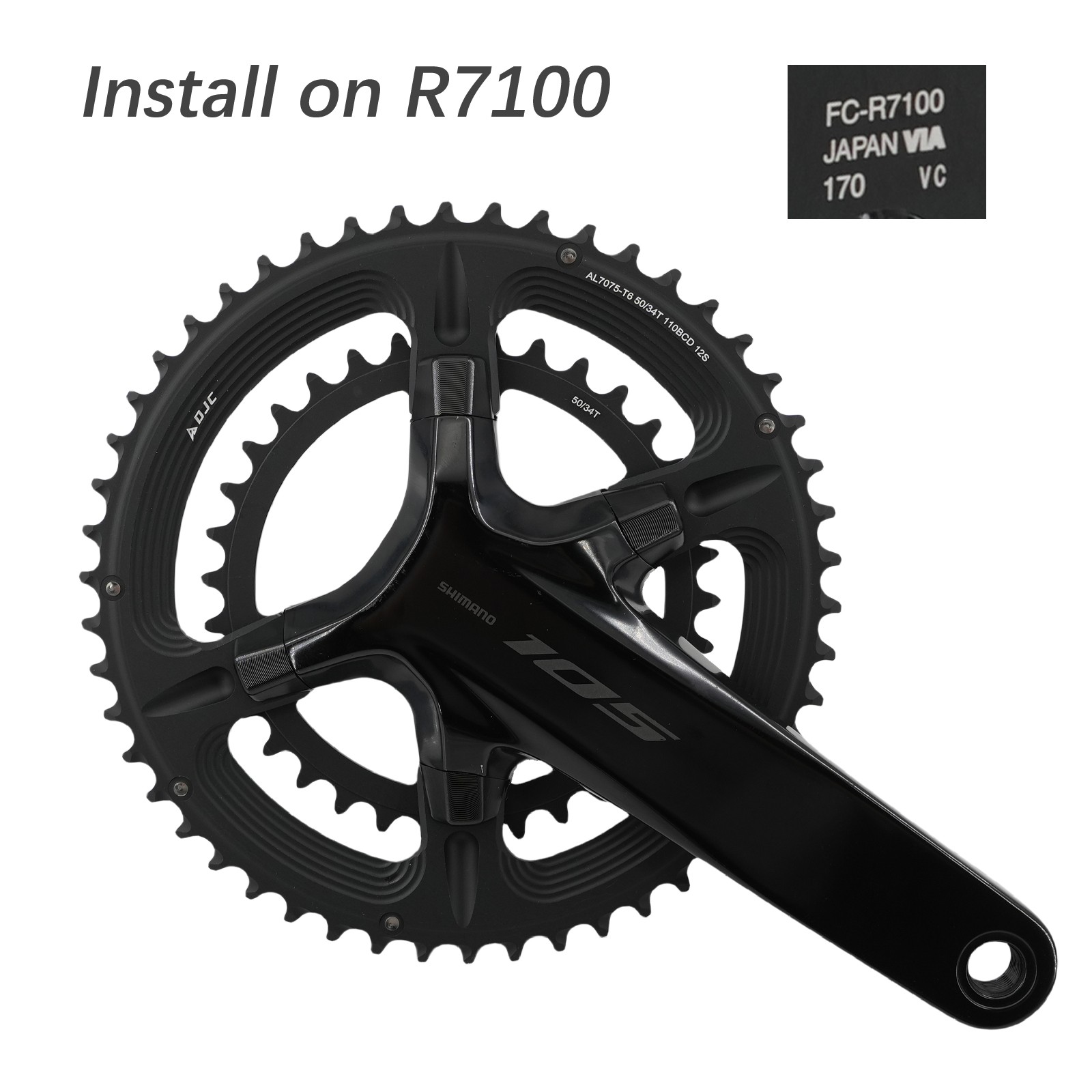 DJC Road Bike Chainring 110bcd 4 Bolts Mounting Oval Round 2x Double for Shimano