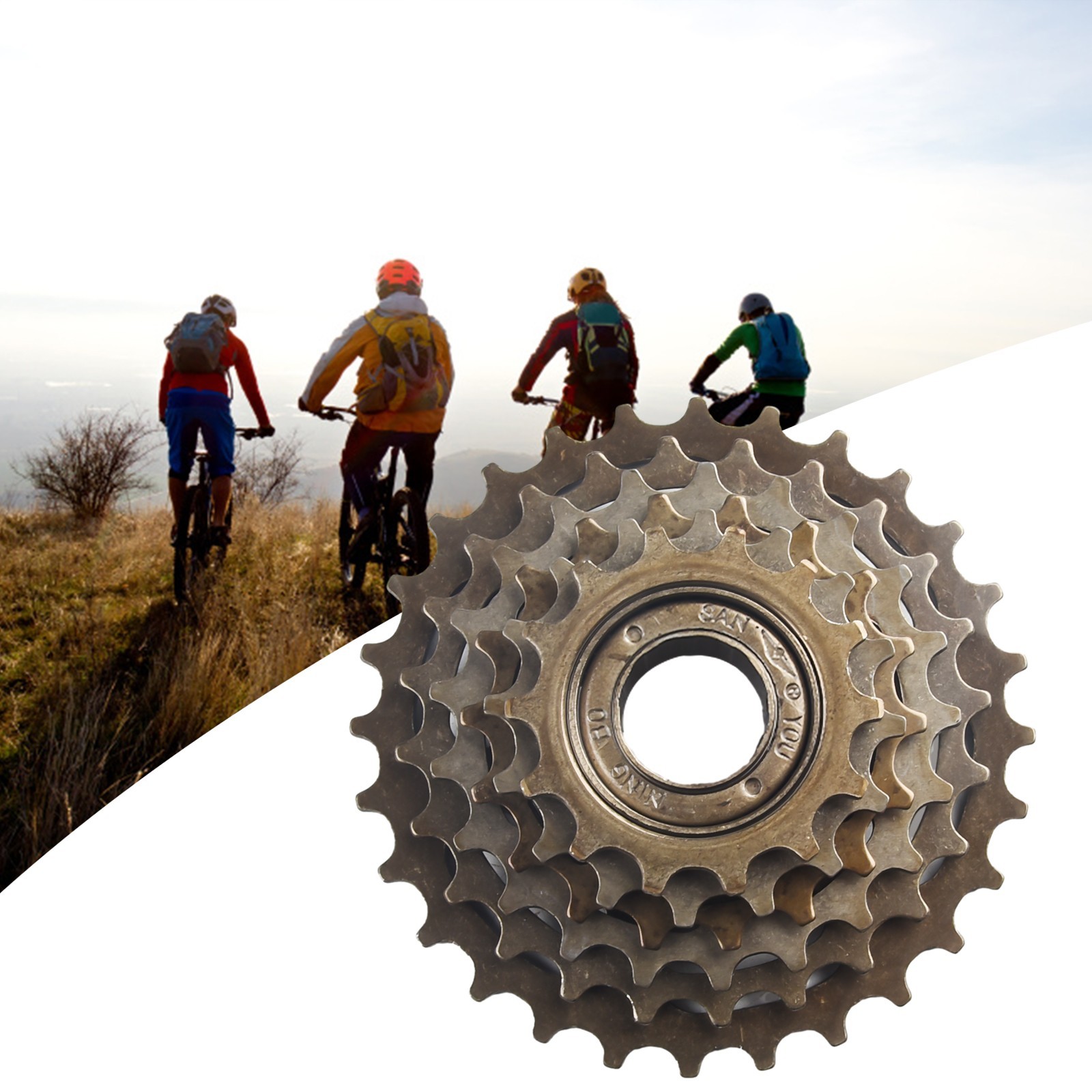 Brown High carbon Steel Bike Parts Screw On Freewheel for Bike 678 Speed