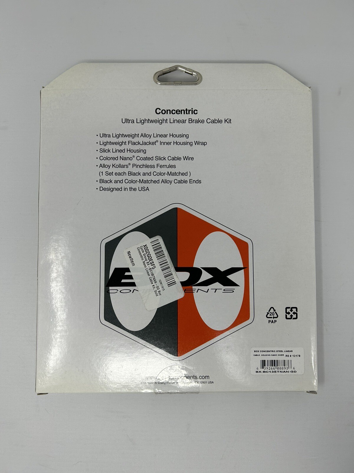 Box Components Bike Cable, Concentric-Ultra Light Weight Brake Cable Kit