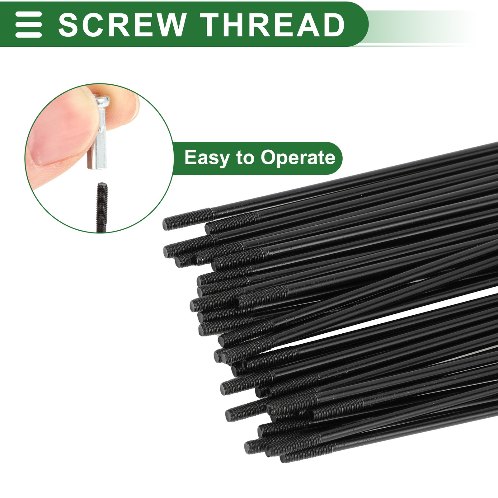 Universal 14G 265mm Length Bicycle Spokes Nipple Carbon Steel Black Pack of 1