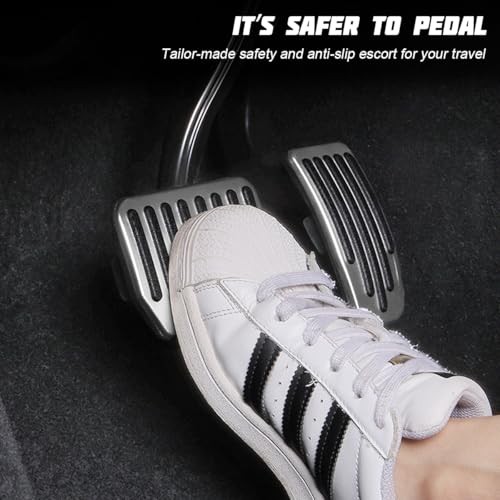 Car Foot Pedal Pads Set, 2PCS Aluminum Vehicle Accelerator Pedal Covers, Black