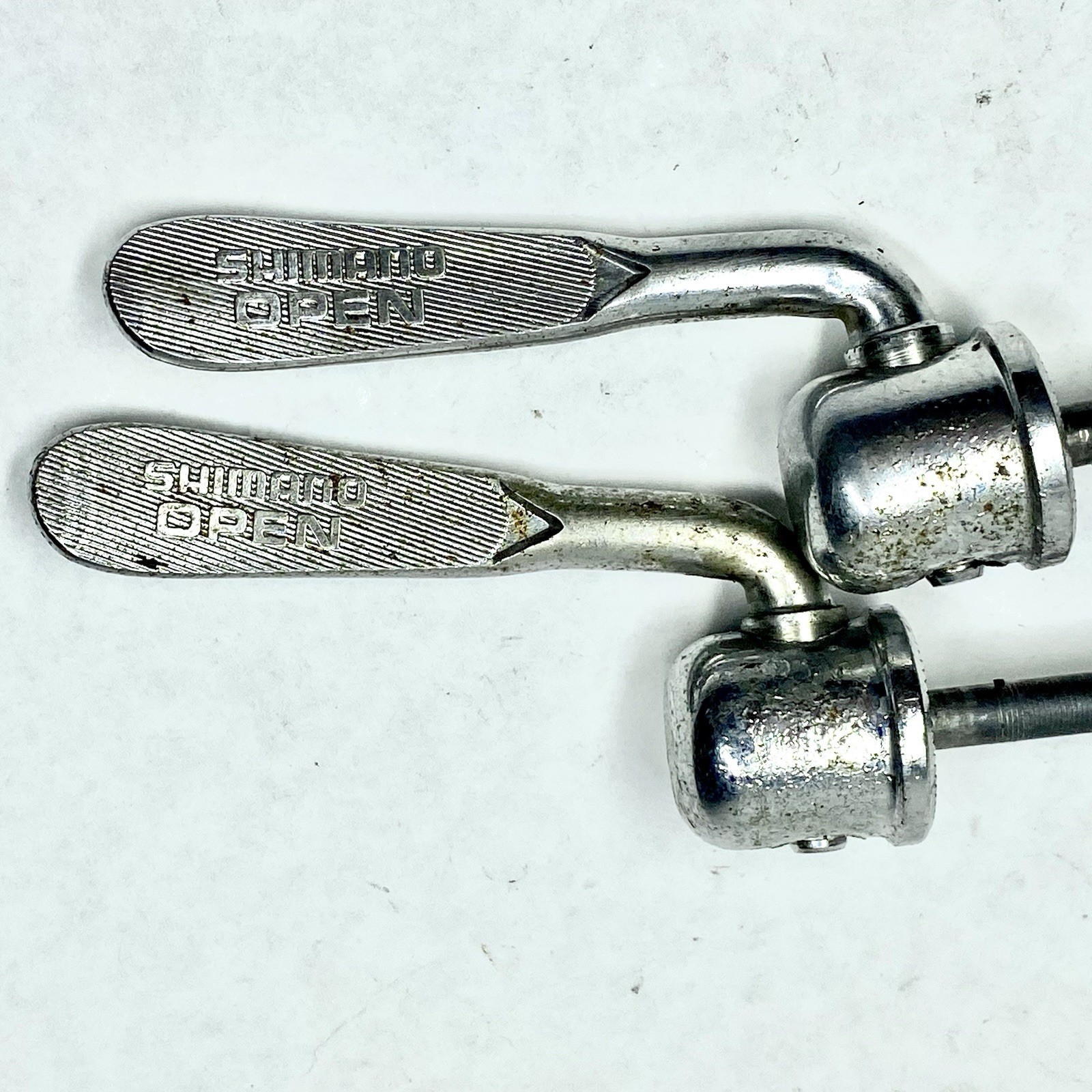 Shimano Quick Release Skewer Set Front Rear 100mm 135mm Chrome Vintage MTB
