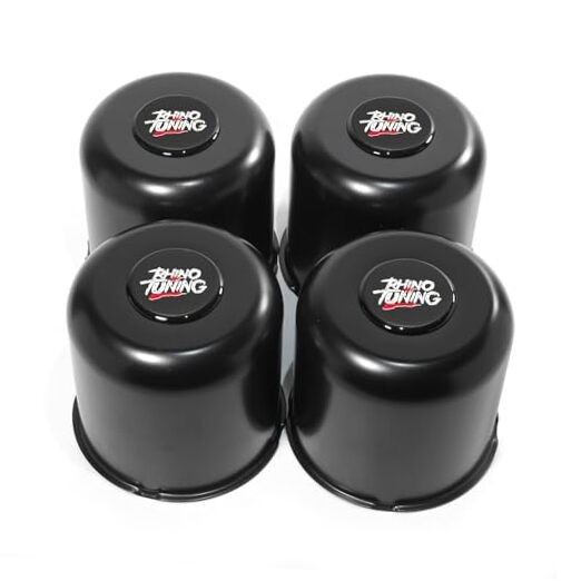 4 PCS 5.12 in Stainless Steel Wheel 5.12″ Center Hole, 4.95″ Height Black