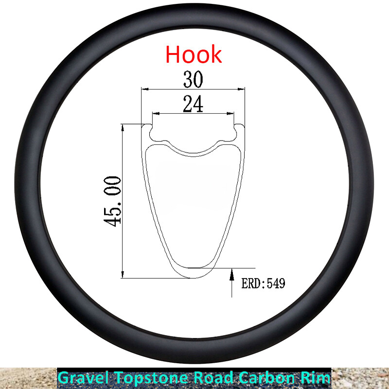 700C Gravel Road Bike Carbon Rim 30mm Wide 45mm Deep Disc Brake 24 28 32 Holes