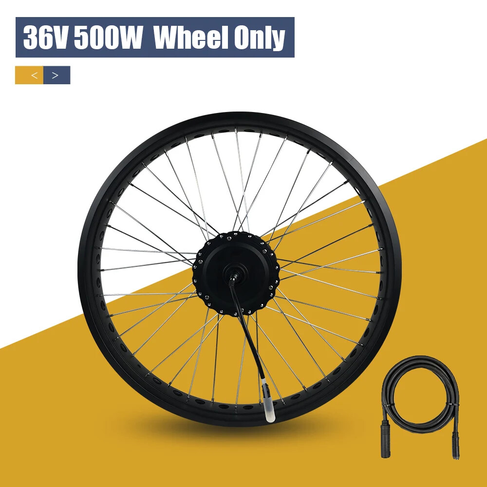 20 26inch Snow Fat E-bike Conversion Kit 36 48V 500W Rear Rotate Wheel Hub Motor