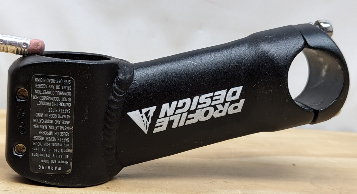 Profile Design Stem 1 in Threadless 25.4 mm Clamp 100 mm Black Road Race 1″