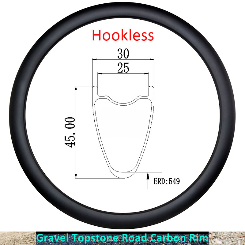 700C Gravel Road Bike Carbon Rim 30mm Wide 45mm Deep Disc Brake 24 28 32 Holes