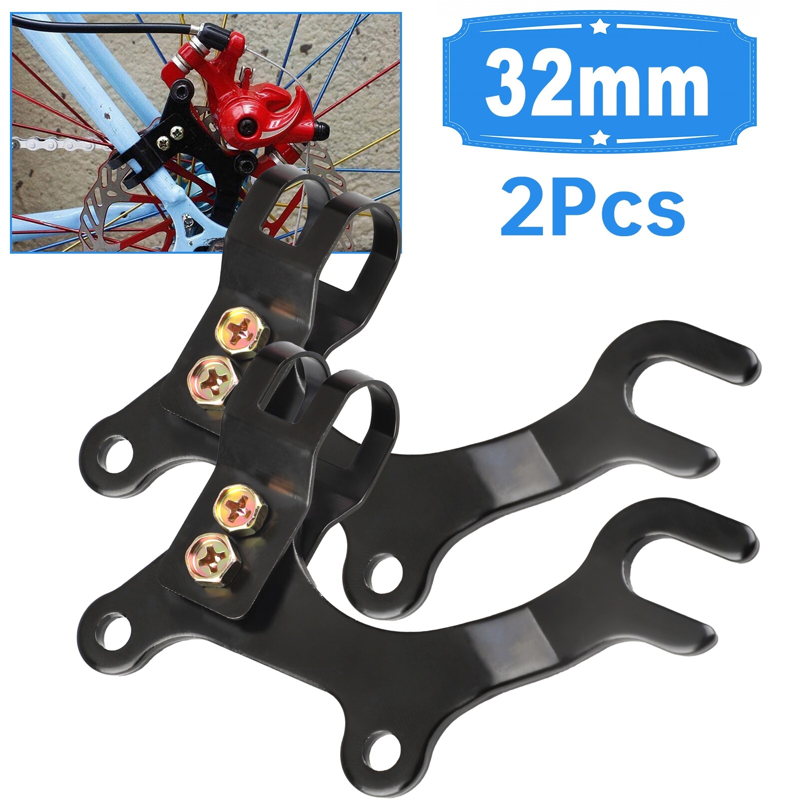 2Pc Bike Frame Conversion Bicycle Disc Brake Adaptor Bracket MTB Mountain Holder