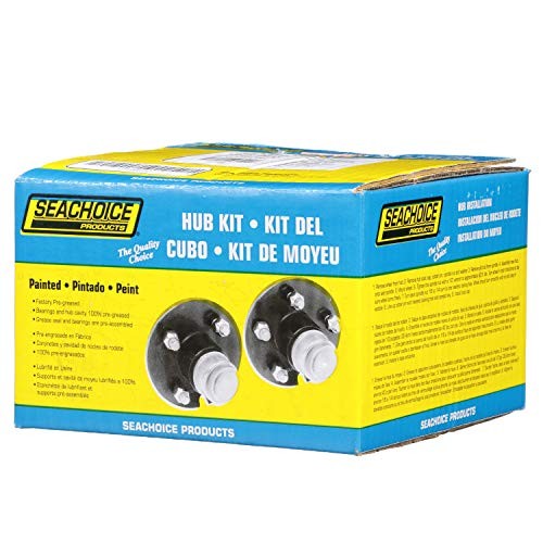 Trailer Wheel Hub, 1 in. Axle, 4 Lug, Galvanized, 5 Lug One Size Painted