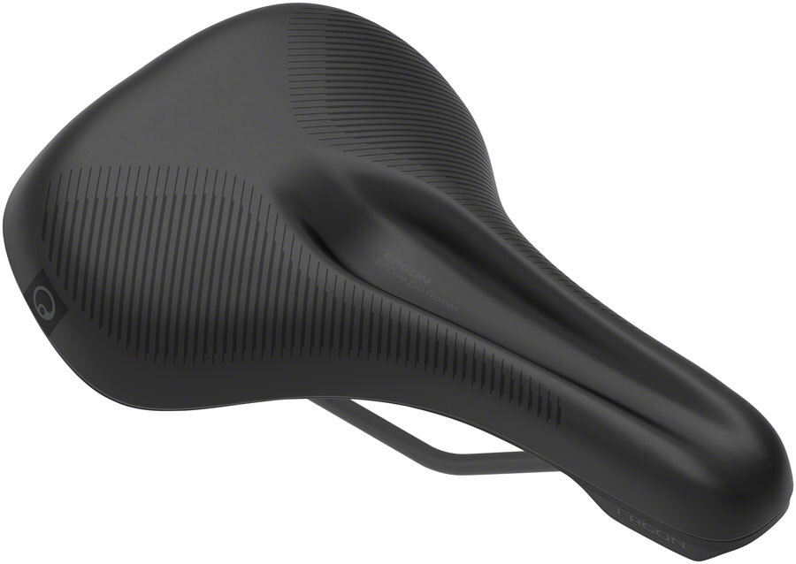 Ergon ST Core Evo Women’s Saddle – Black/Gray 182mm Width Synthetic Mens