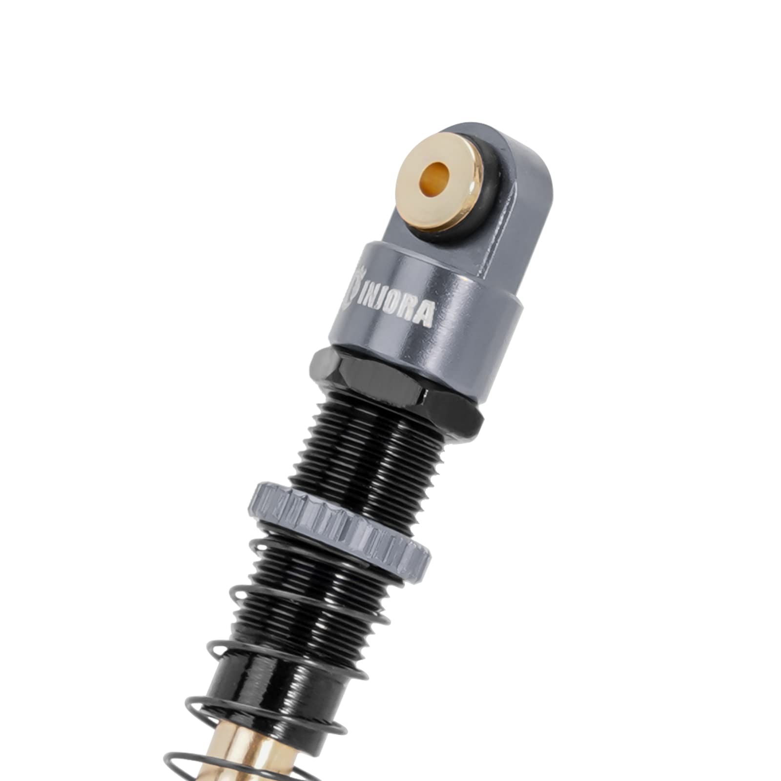 INJORA 51mm Long Travel Threaded Double Barrel Shocks for AX24 Small, Grey