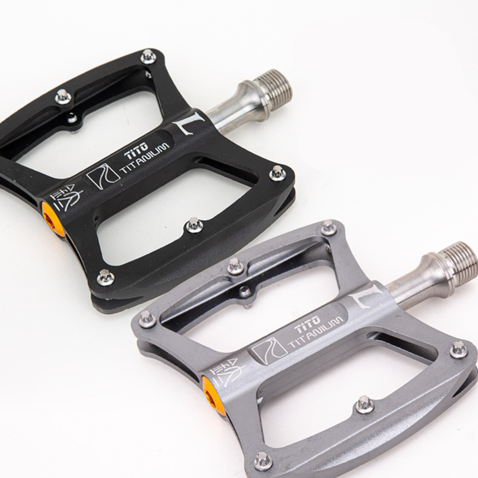 Ultralight 9/16″ Titanium Bicycle Pedals Mtb Bearing Road Bike Flat Pedals