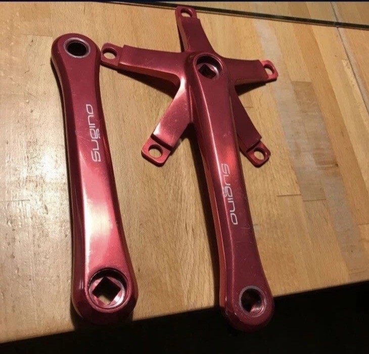 Sugino 75 Crankset RARE RED DISCONTINUED Anodized Rare Limited Edition Track NJS