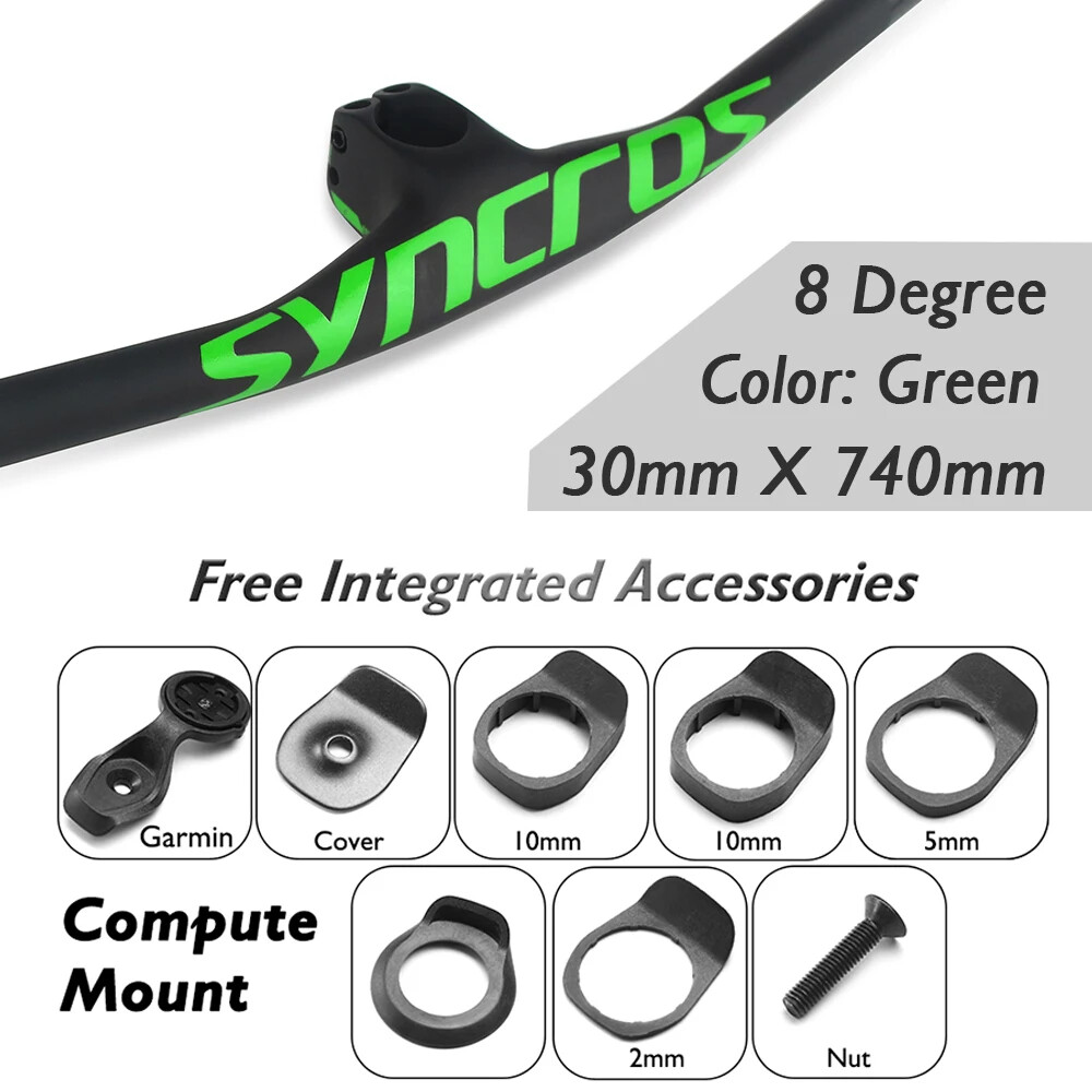 8 Degree With Stem 30/40/50mm Carbon Fiber Mountain Bike Integrated Handlebar